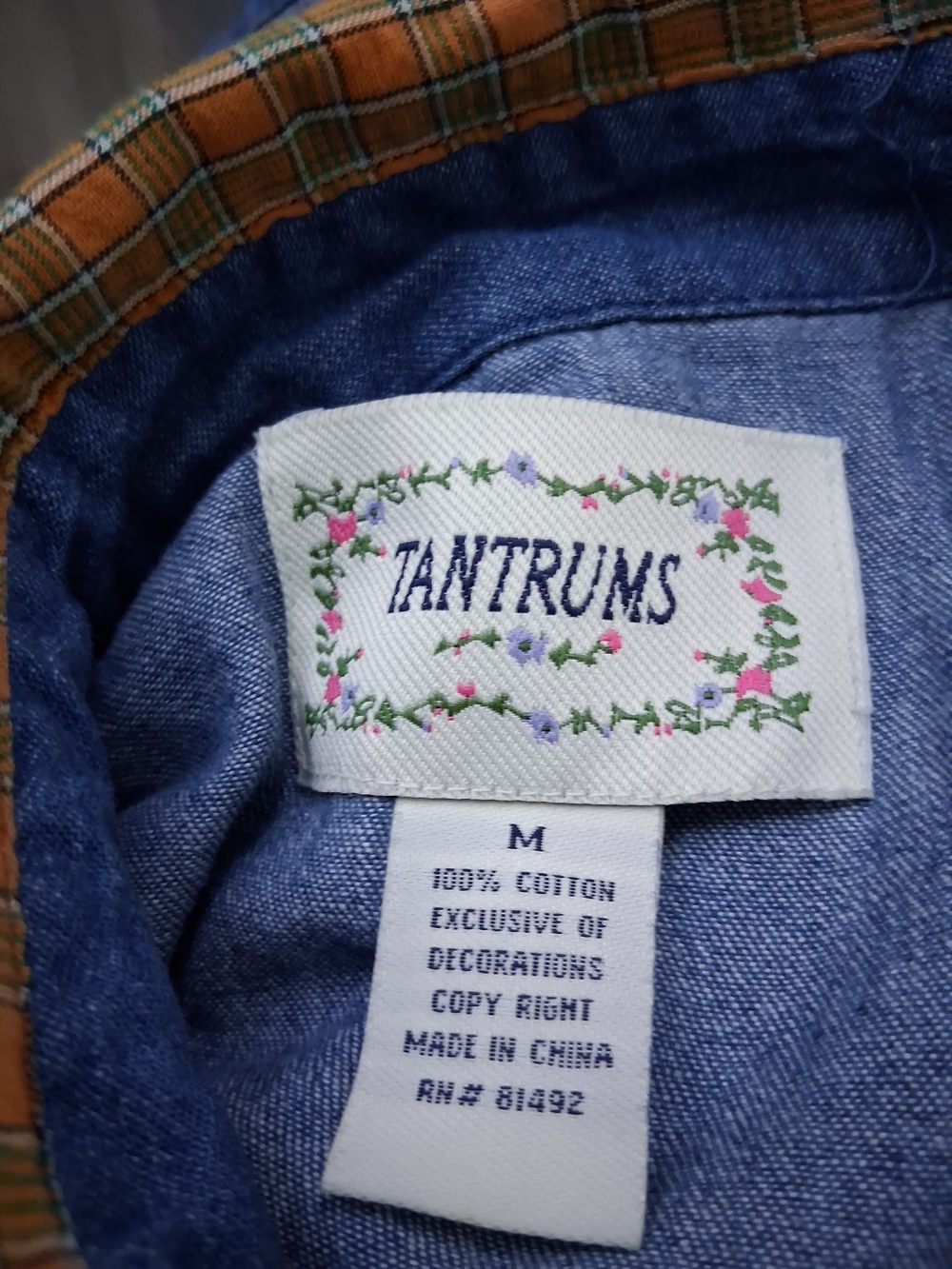 Tantrums Halloween Denim Jacket with Pumpkin & Bat Motifs - Blue - Picture 6 of 6